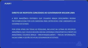Leia mais sobre o artigo Após ofensas de Eduardo Braga, Wilson Lima tem direito de resposta concedido pela Rede Amazônica