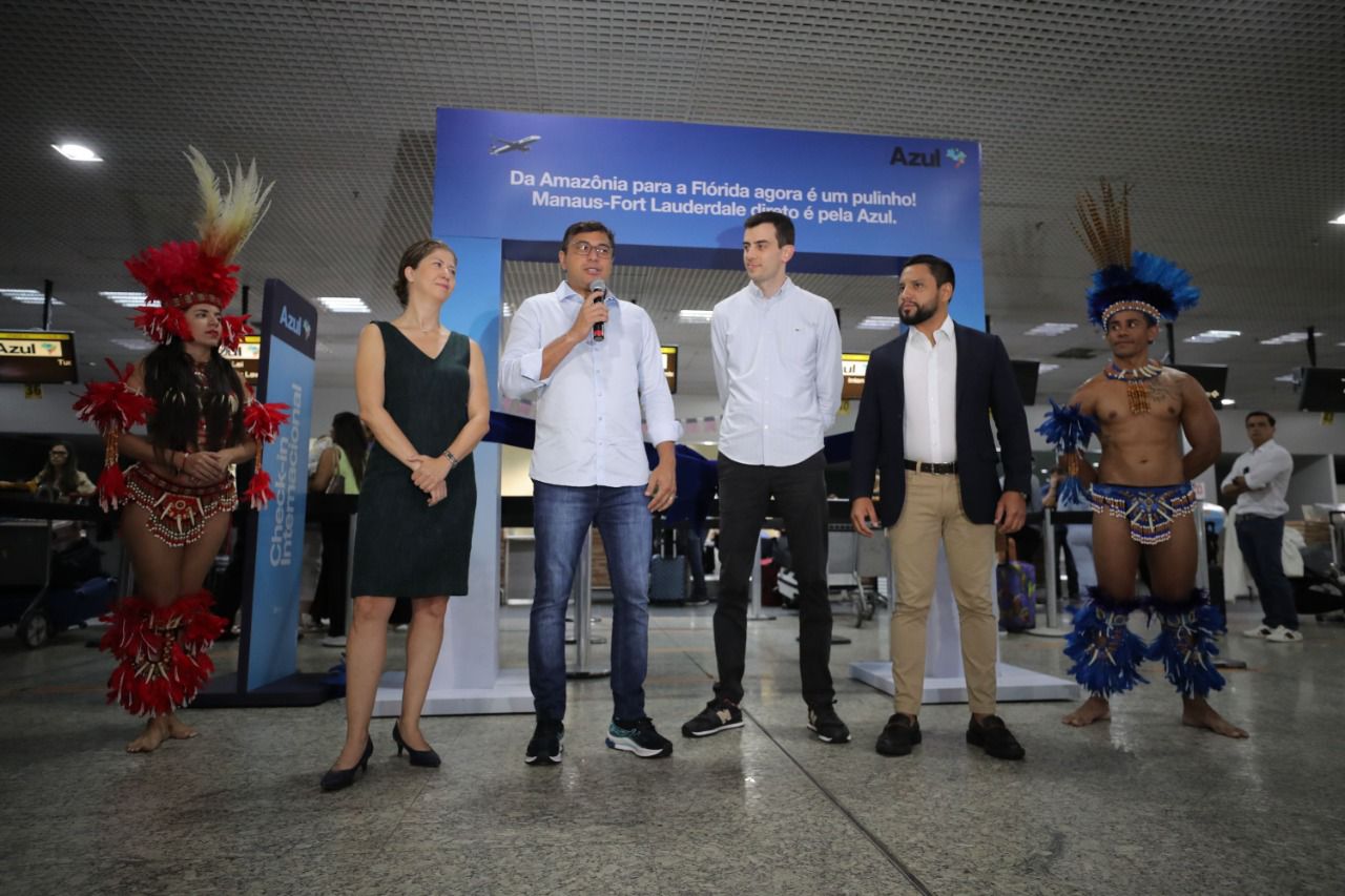 No momento, você está visualizando Wilson Lima destaca avanços no turismo do Amazonas durante inauguração do voo da Azul entre Manaus e Fort Lauderdale