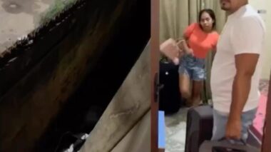 Espia…Mulher que foi expulsa de casa leva amante para falar com marido em Manaus; veja vídeo: