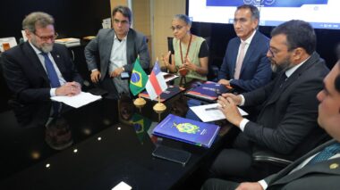 Wilson Lima e ministros Waldez Góes e Marina Silva anunciam força-tarefa para enfrentamento da estiagem no Amazonas