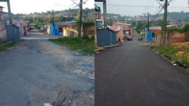 Após solicitação de Capitão Carpê, rua recebe recapeamento asfáltico na Cidade Nova