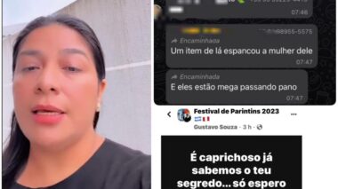 VIDEO: Esposa de apresentador do Caprichoso Edmundo Oran se pronuncia sobre suposta agressão 