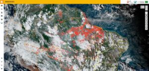 Leia mais sobre o artigo Imagens de satélites do Inpe mostram que queimadas do oeste do Pará e RMM são responsáveis por fumaça que atinge capital do Amazonas