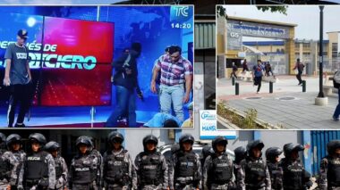 Caos no Equador: bandidos invadem universidade e estúdio de TV no país (vídeos)