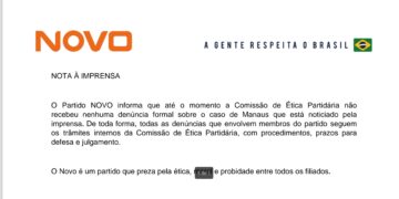 É falsa a notícia de que partido Novo pede expulsão de Maria do Carmo em Manaus