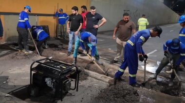 Prefeitura de Manaus inicia implantação de novas tampas do viaduto do São Jorge