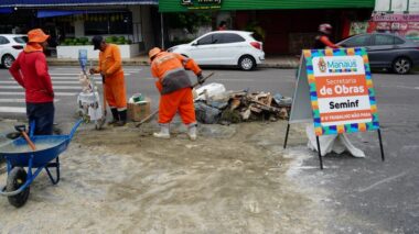 Prefeitura de Manaus recupera rede de drenagem profunda no bairro Parque 10