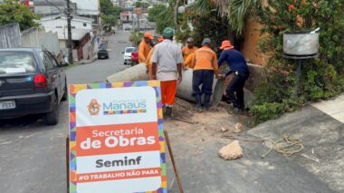 Prefeitura de Manaus trabalha na recuperação de rede de drenagem profunda no bairro Alvorada