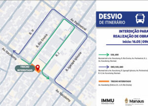 Leia mais sobre o artigo Prefeitura de Manaus interdita trecho da avenida Itacolomy para obra do Governo Federal no Armando Mendes