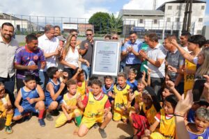 Leia mais sobre o artigo Governador Wilson Lima entrega Arena Poliesportiva Estrela fortalecendo o esporte comunitário no bairro da Compensa