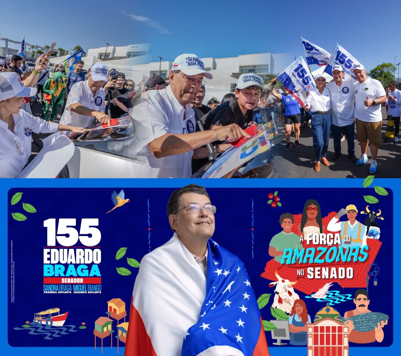No momento, você está visualizando A Força do Amazonas: campanha de Eduardo Braga apresenta nova marca e música que exalta o estado