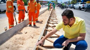 Prefeito Renato Junior vistoria obras em canteiros centrais na zona Norte com reestruturação para devolver a autoestima de Manaus