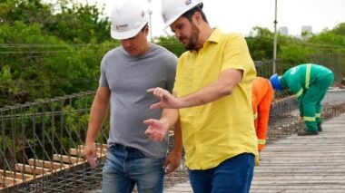 Prefeito Renato Junior vistoria obra do complexo viário ‘Passarão’ e destaca avanço acelerado da concretagem dos tabuleiros